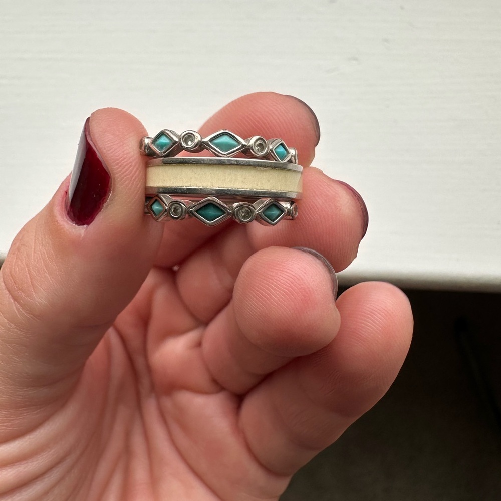 Antler and Turquoise ring stack
